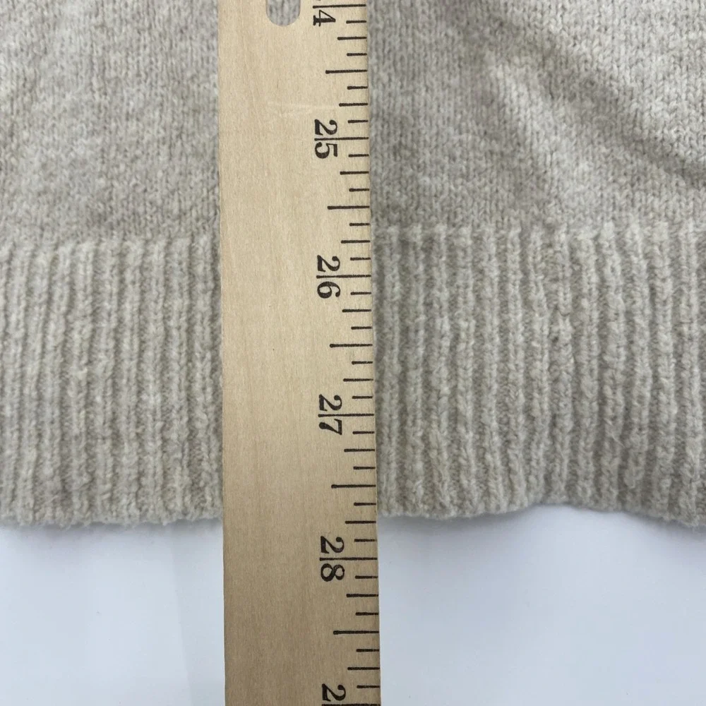 American Eagle Sweater Mens 3XL Beige Oatmeal Knit V Neck Preppy Minimalist Dad - Picture 8 of 11